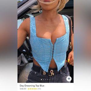 Princess polly blue corset style top. since 4. never worn